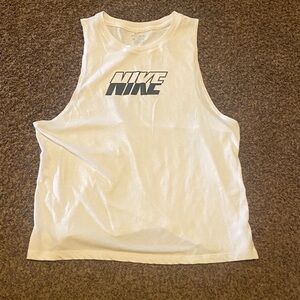 Nike Sleeveless White Top with Logo
